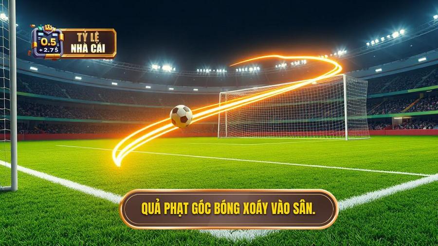 1. Quả phạt góc bóng xoáy vào sân.