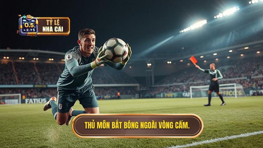 2. Thủ môn bắt bóng ngoài vòng cấm.