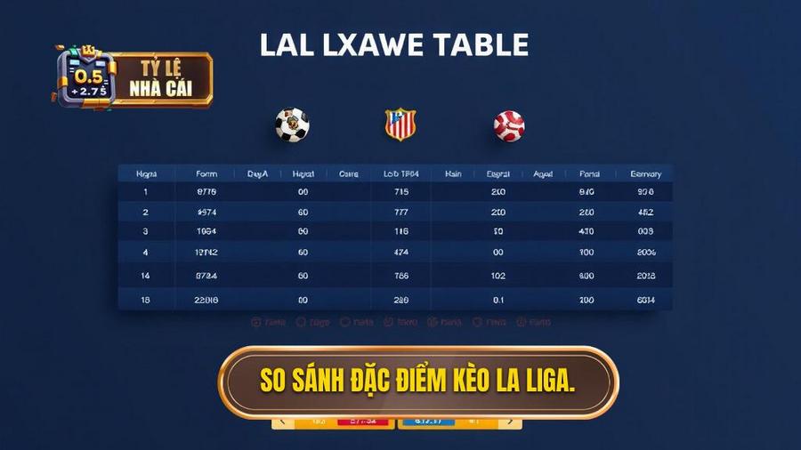 3. Bảng so sánh đặc điểm kèo giữa các nhóm đội tại La Liga